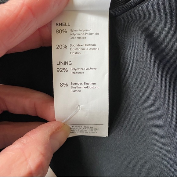 Cupshe large black high neck tummy control swimsuit bathing suit lace up back - Picture 15 of 16